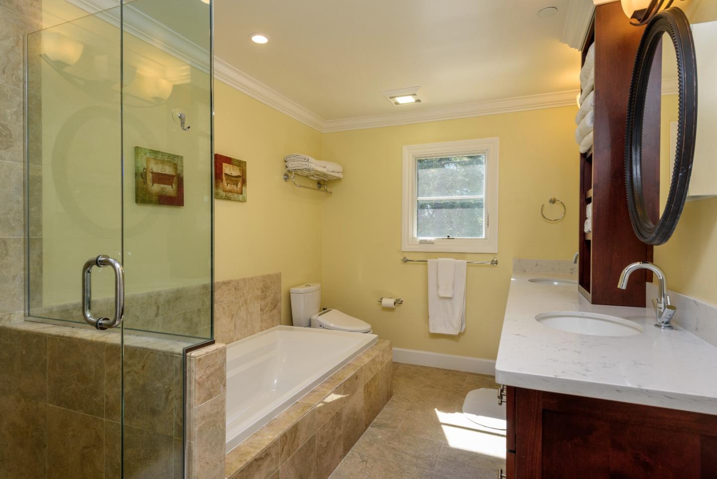 1120 Southdown Road Hillsborough, CA 94010 - Photo 13 of 28 a bathroom with a sink a toilet and shower