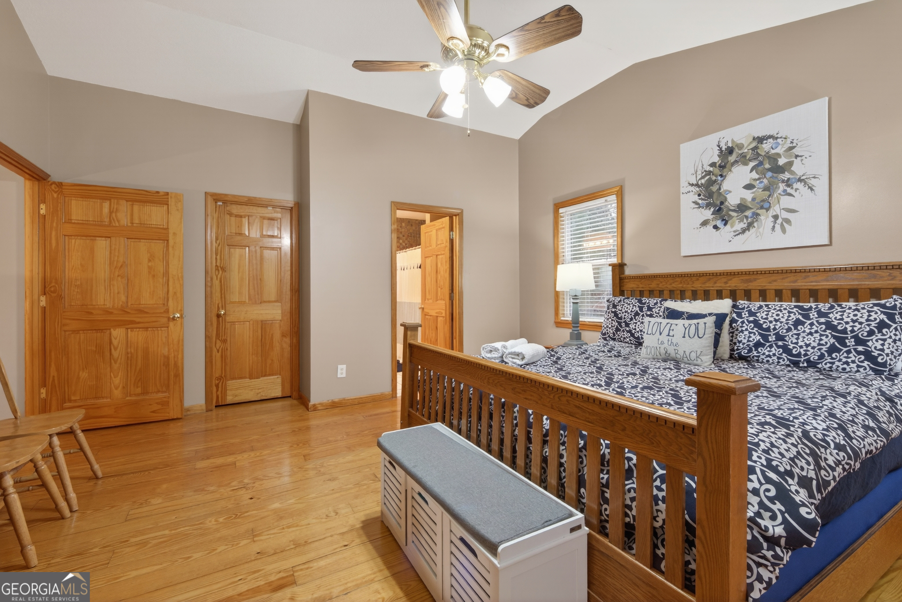 697 Zeppelin Strasse Helen, GA 30545 - Photo 28 of 56 a living room with furniture and a wooden floor