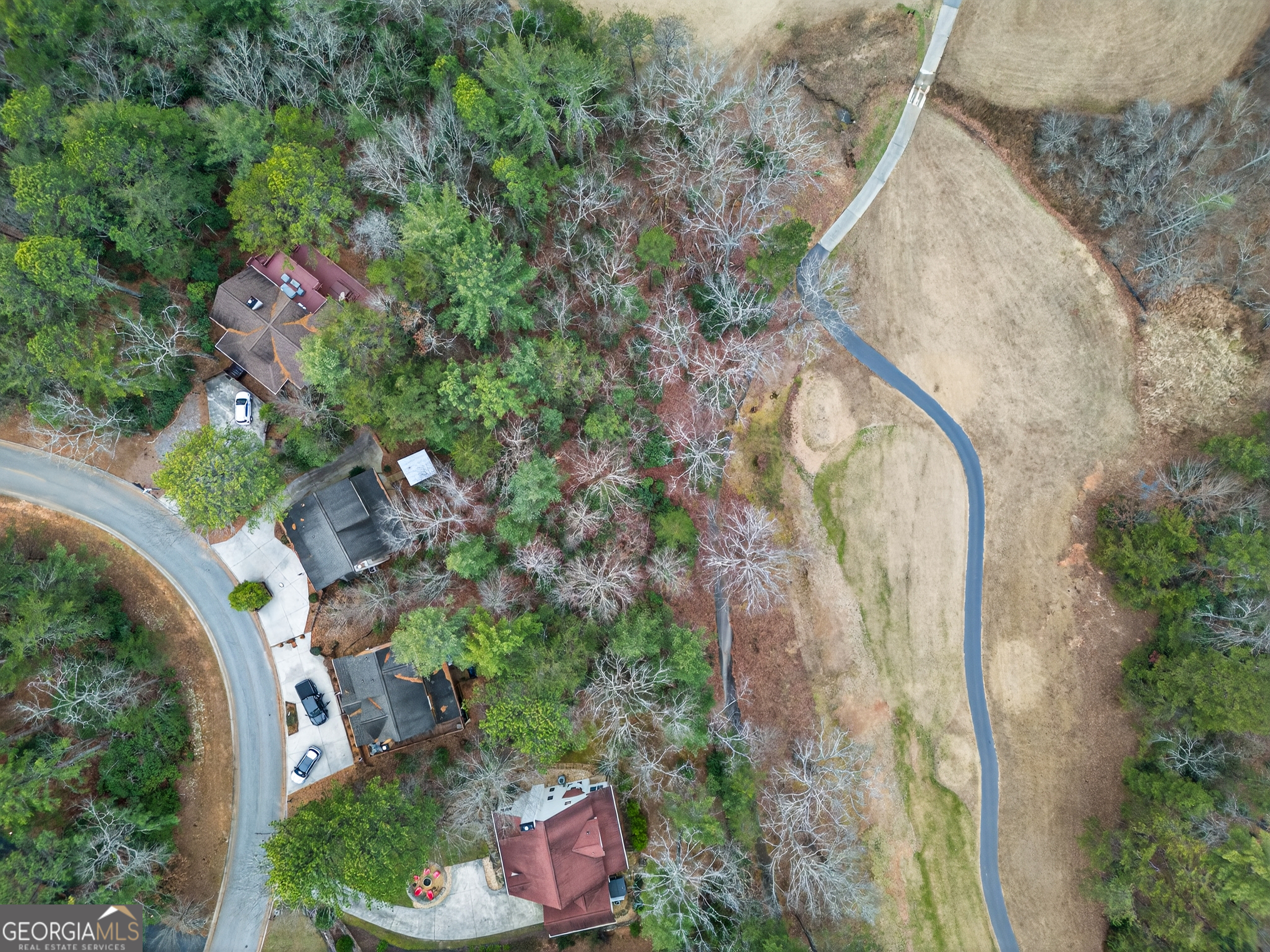697 Zeppelin Strasse Helen, GA 30545 - Photo 48 of 56 an aerial view of a house with a yard and garden