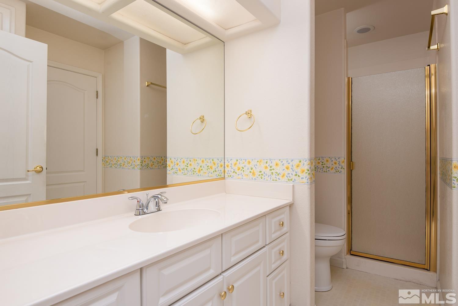 877 Longleaf Place Minden, NV 89423 - Photo 17 of 39 a bathroom with a sink and a large mirror