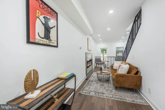 a living room with furniture and a couch
