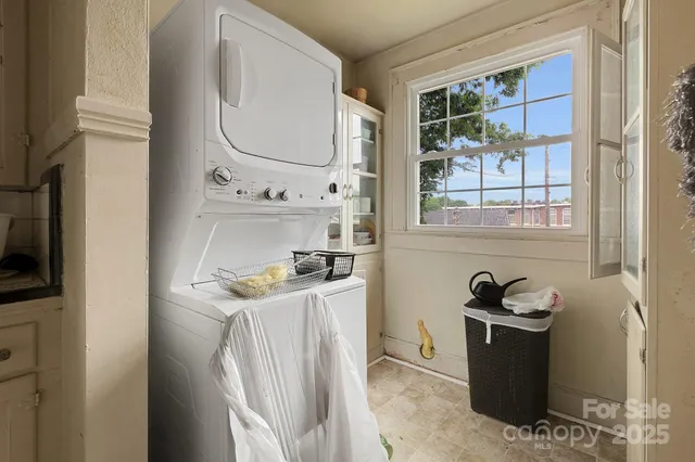 a room with a washer and dryer