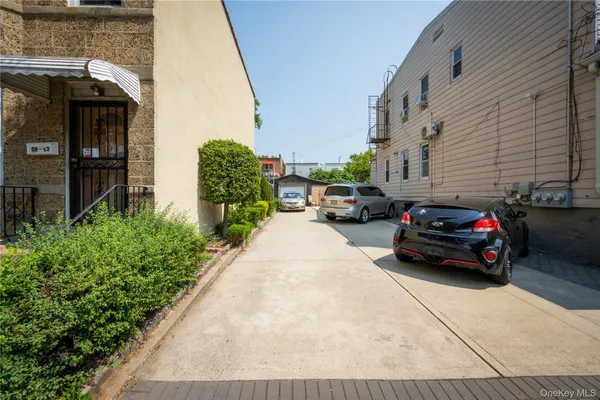 a car parked in front of a building