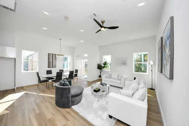 a living room with furniture