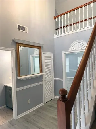 a view of an entryway with staircase