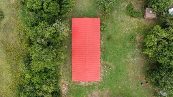 an aerial view of a house