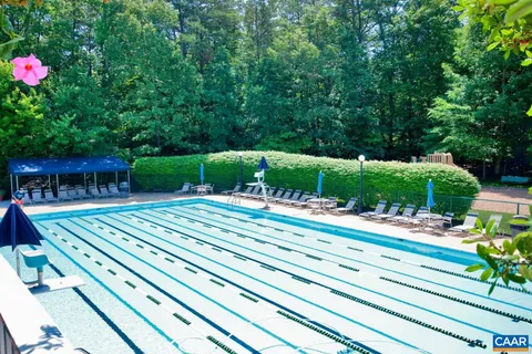 a view of a park with swings