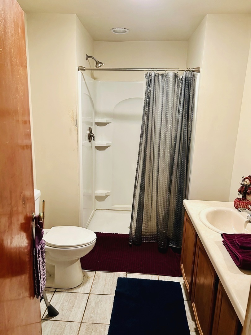 316 1/2 Prairie Street Ottawa, IL 61350 - Photo 9 of 13 a bathroom with a sink a toilet a mirror and shower
