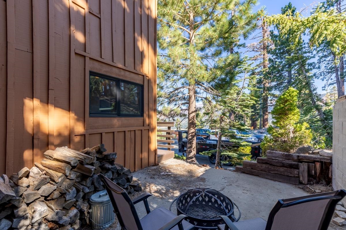 670 John Muir Road, Unit 1 Mammoth Lakes, CA 93546 - Photo 39 of 50 View of patio with an outdoor fire pit