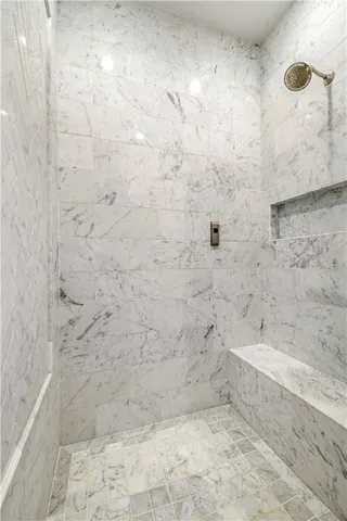 a room with a window and closet