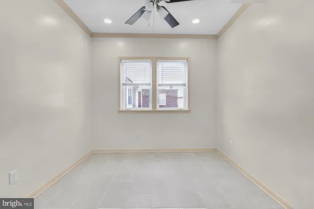 an empty room with a window