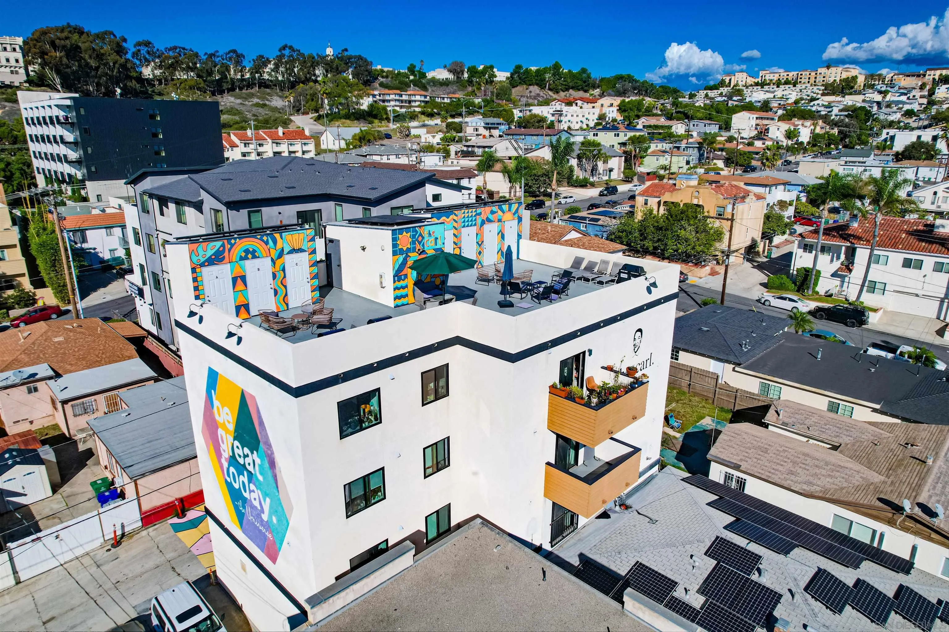 5548 Riley Street San Diego, CA 92110 - Photo 3 of 15 an aerial view of a houses with street