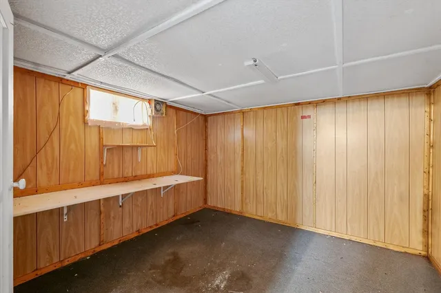 a large room with windows