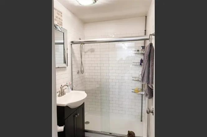 3900 Liberty Avenue, Unit 1B North Bergen, NJ 07047 - Photo 12 of 15 a bathroom with a sink shower and a mirror