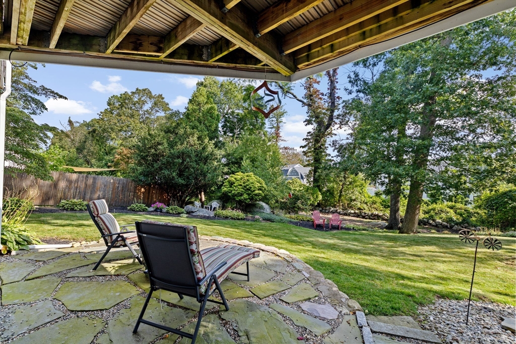 14 Aberdeen Drive Scituate, MA 02066 - Photo 31 of 42 a backyard of a house with table and chairs