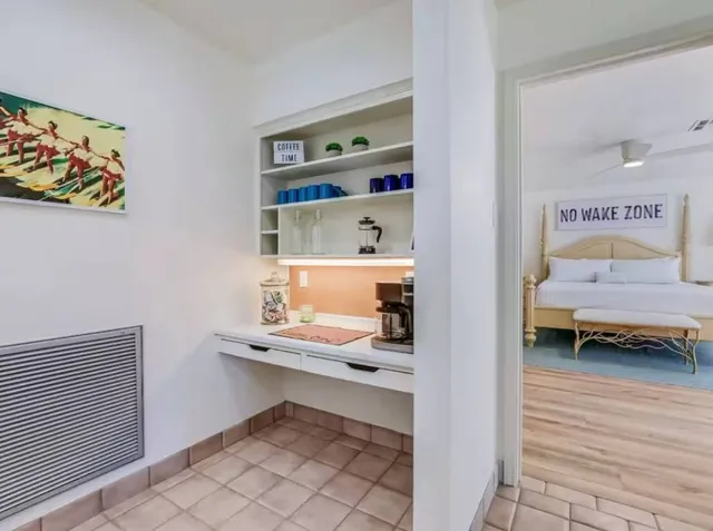 a living room with furniture