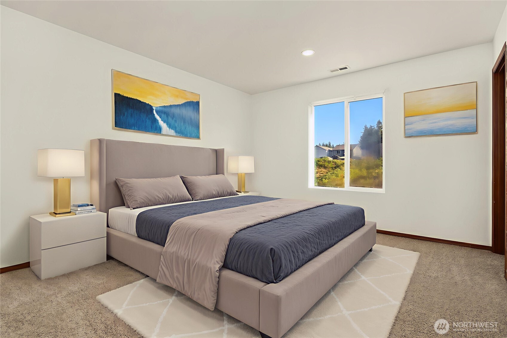 21353 Southeast 289th Way Kent, WA 98042 - Photo 11 of 40 a bedroom with a bed and painting on the wall