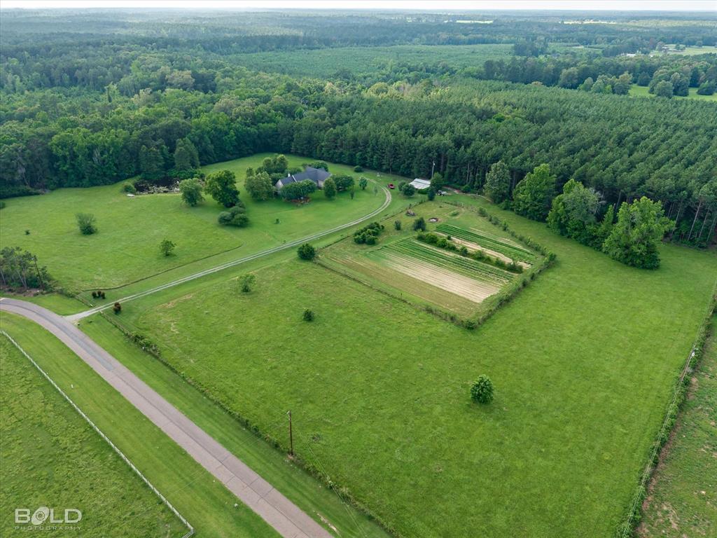 0 Twin Lakes Road Mansfield, LA 71052 - Photo 7 of 28 Expansive rural property featuring a large residence, cultivated garden plots, and a paved driveway