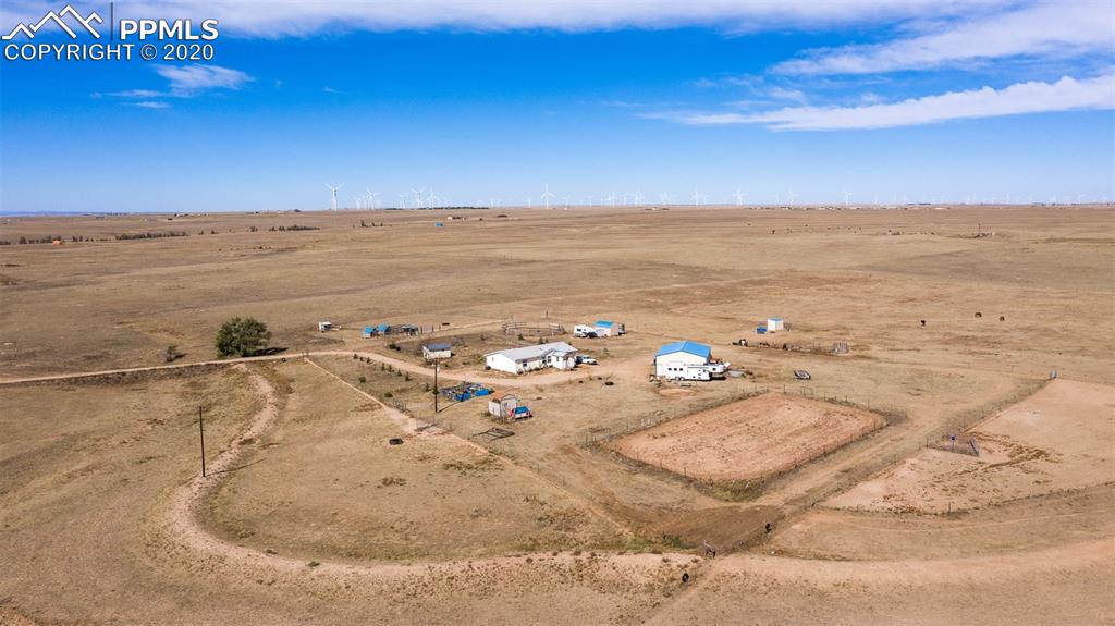 34430 East Jones Road Yoder, CO 80864 - Photo 35 of 41 Over View Looking NW- 150X80 Riding Arena
