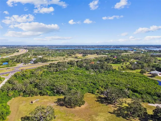 a view of a city with lots of green space