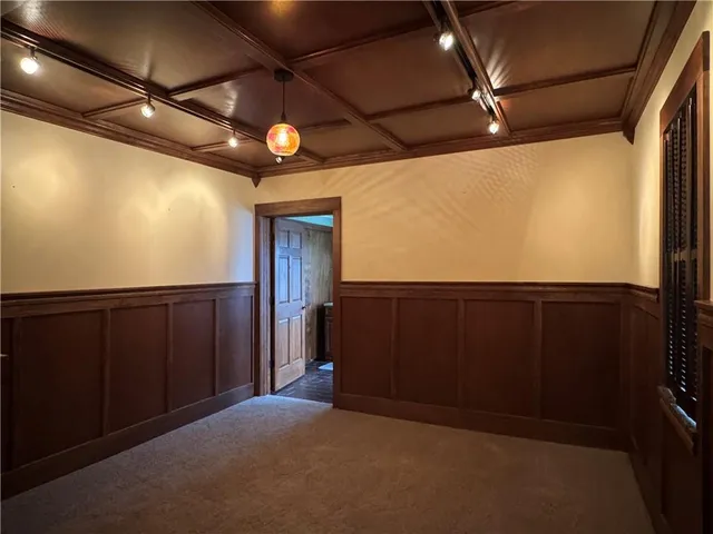 a view of a terrace with wooden fence