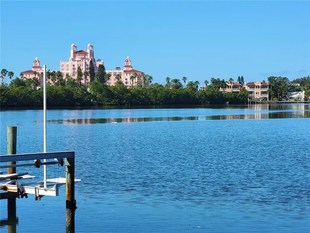 a view of a lake with houses