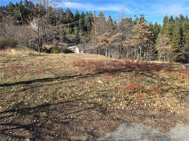 a view of a yard covered in snow