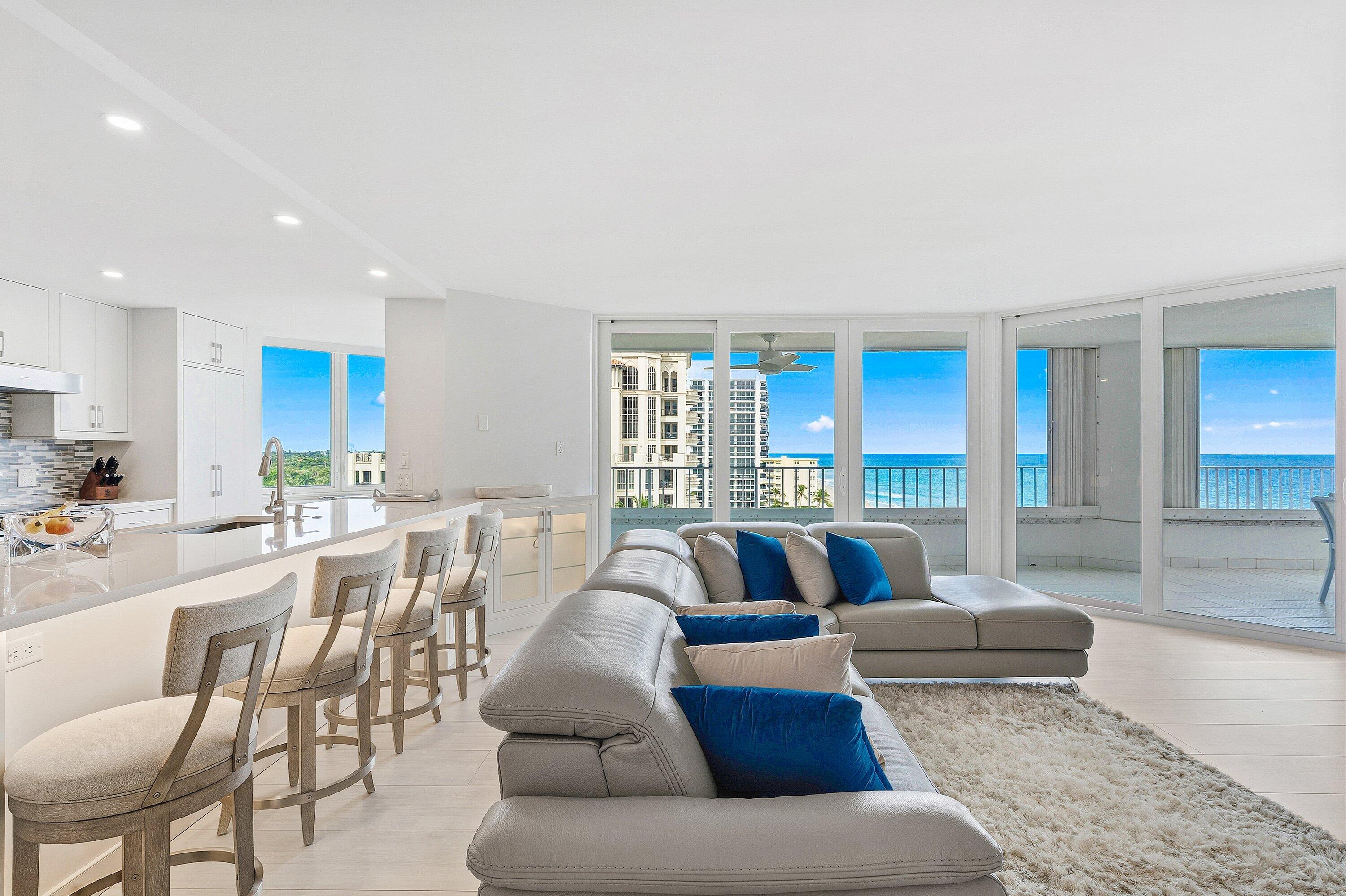 500 South Ocean Boulevard, Unit 801 Boca Raton, FL 33432 - Photo 3 of 61 a living room with furniture and a large window