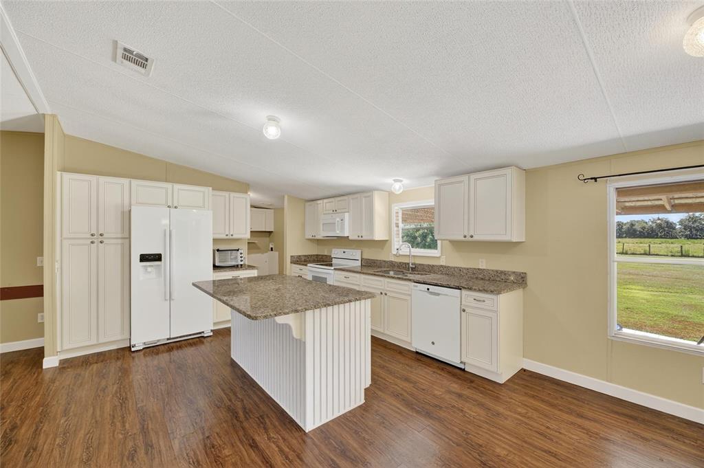4416 Pippin Road Plant City, FL 33567 - Photo 19 of 86 a kitchen with stainless steel appliances granite countertop a sink stove and wooden floor