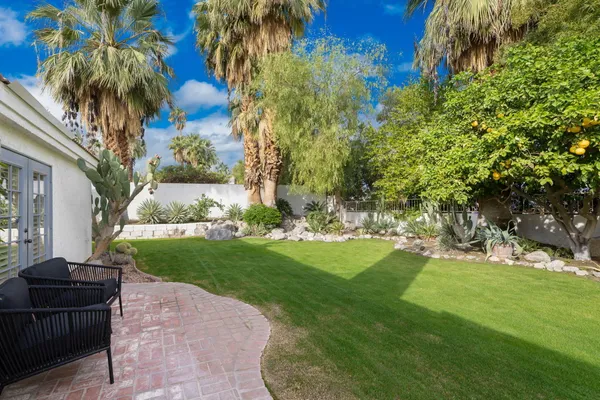 a view of a back yard of the house