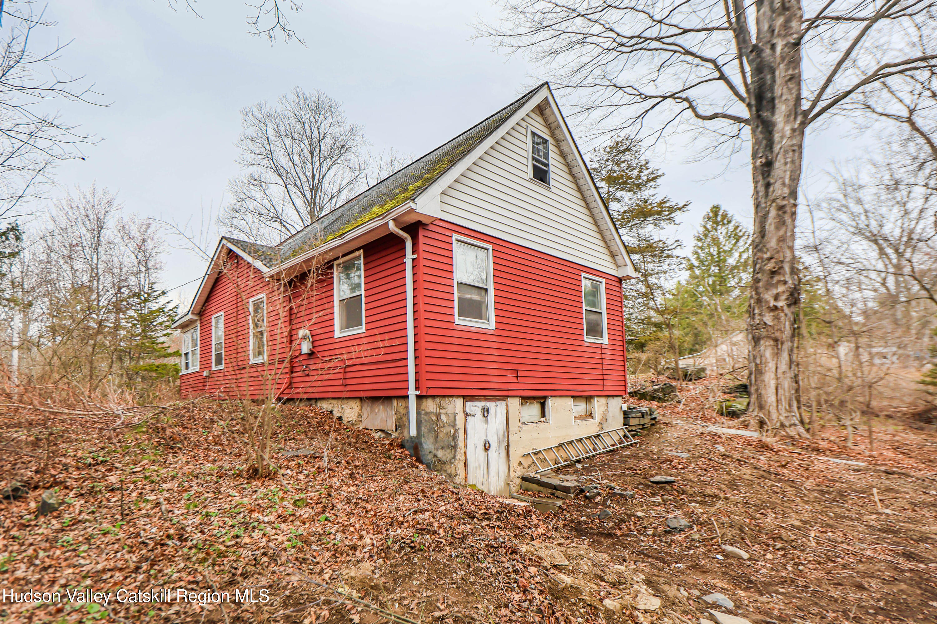 449 Spillway Road West Hurley, NY 12491 - Photo 4 of 42 a backyard of a house with wooden fence and large trees