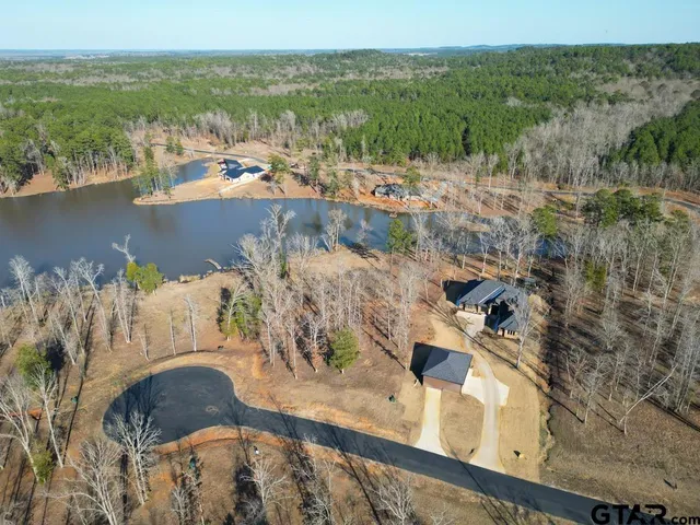 a view of a lake with a mountain in the background