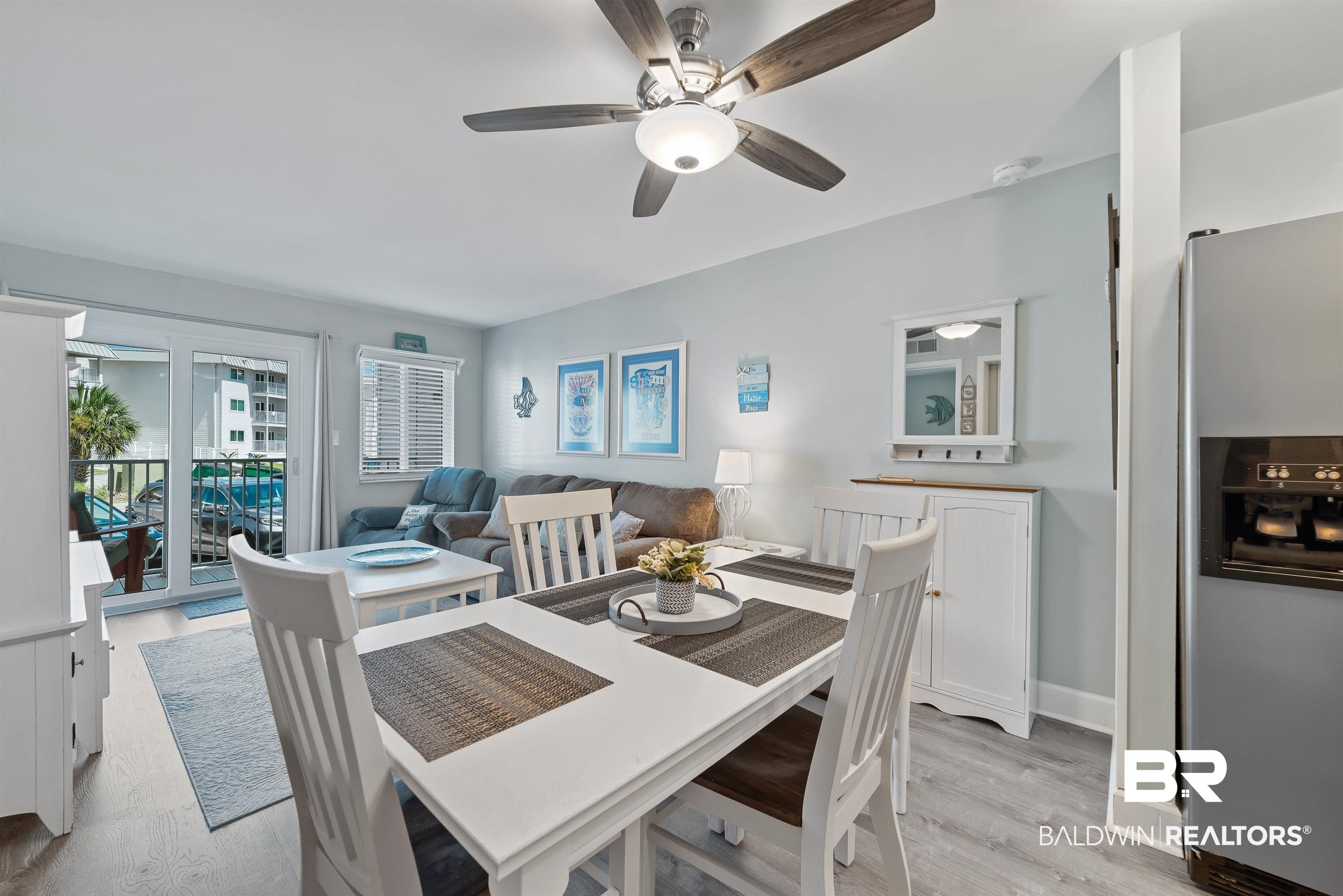 400 Plantation Road, Unit 2123 Gulf Shores, AL 36542 - Photo 8 of 44 Dining room with light wood-type flooring and ceiling fan