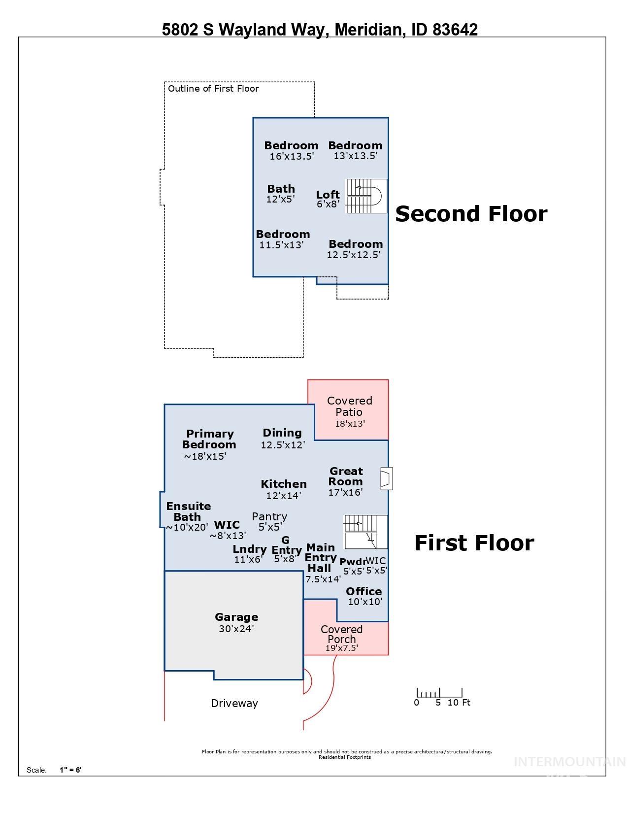 5802 South Wayland Way Meridian, ID 83642 - Photo 35 of 35 View of floor plan / room layout / measurements
