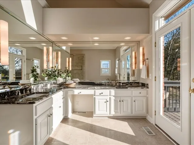 an empty room with windows