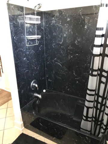 a bathroom with a shower