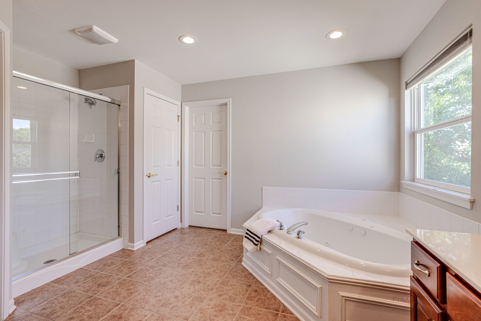409 Wildflower Way Streamwood, IL 60107 - Photo 21 of 53 a bathroom with a bathtub and a shower