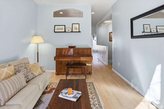 14820 175 East Draper, UT 84020 - Photo 3 of 39 Living room featuring wood finished floors and recessed lighting