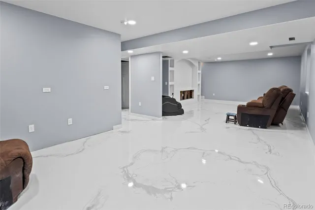 a lobby with a couch and a couch