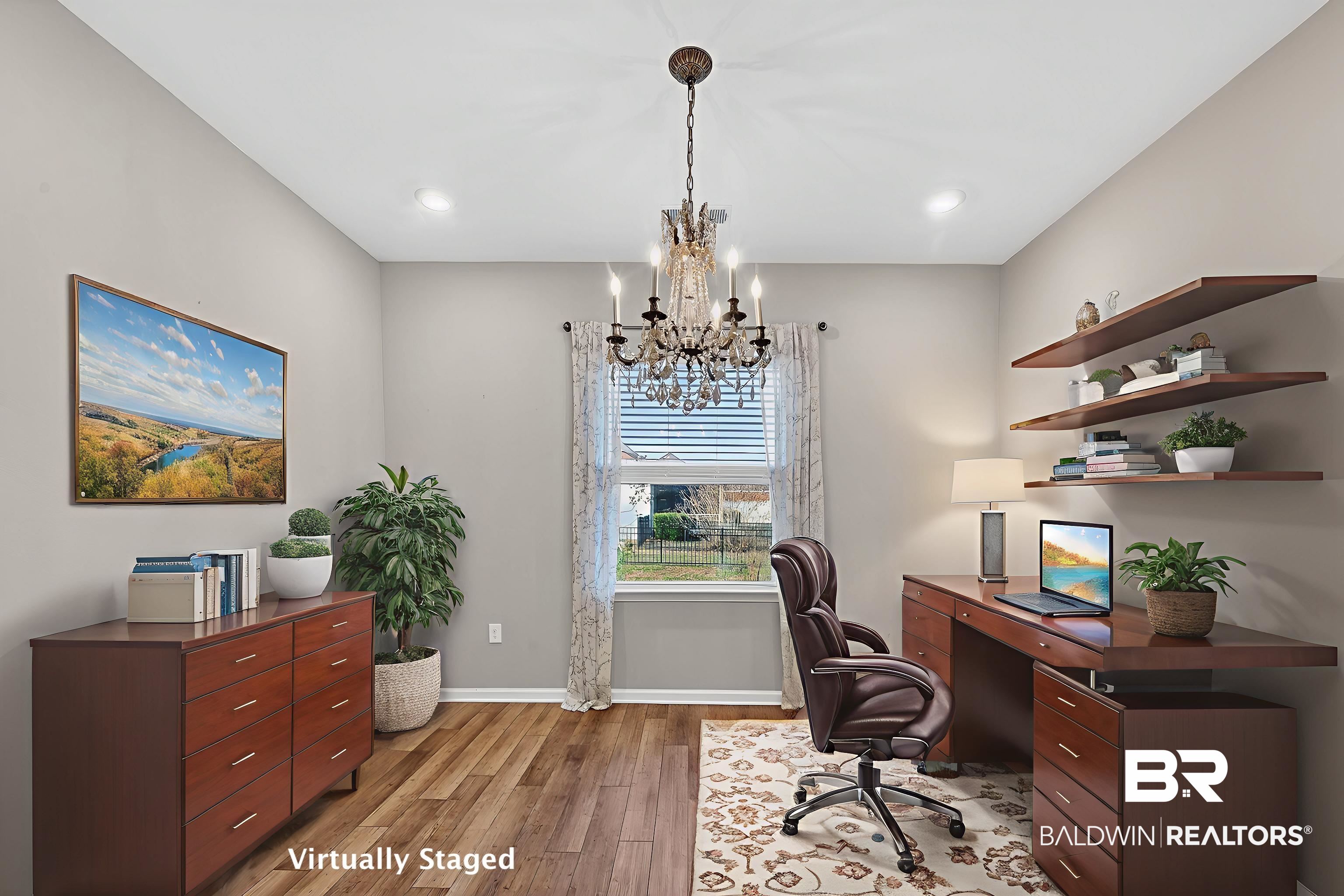 9010 Eagle Lane Foley, AL 36535 - Photo 27 of 74 these photos show the home virtually staged with another layout, by having the dining room in the large open living area and using the flex space as an office