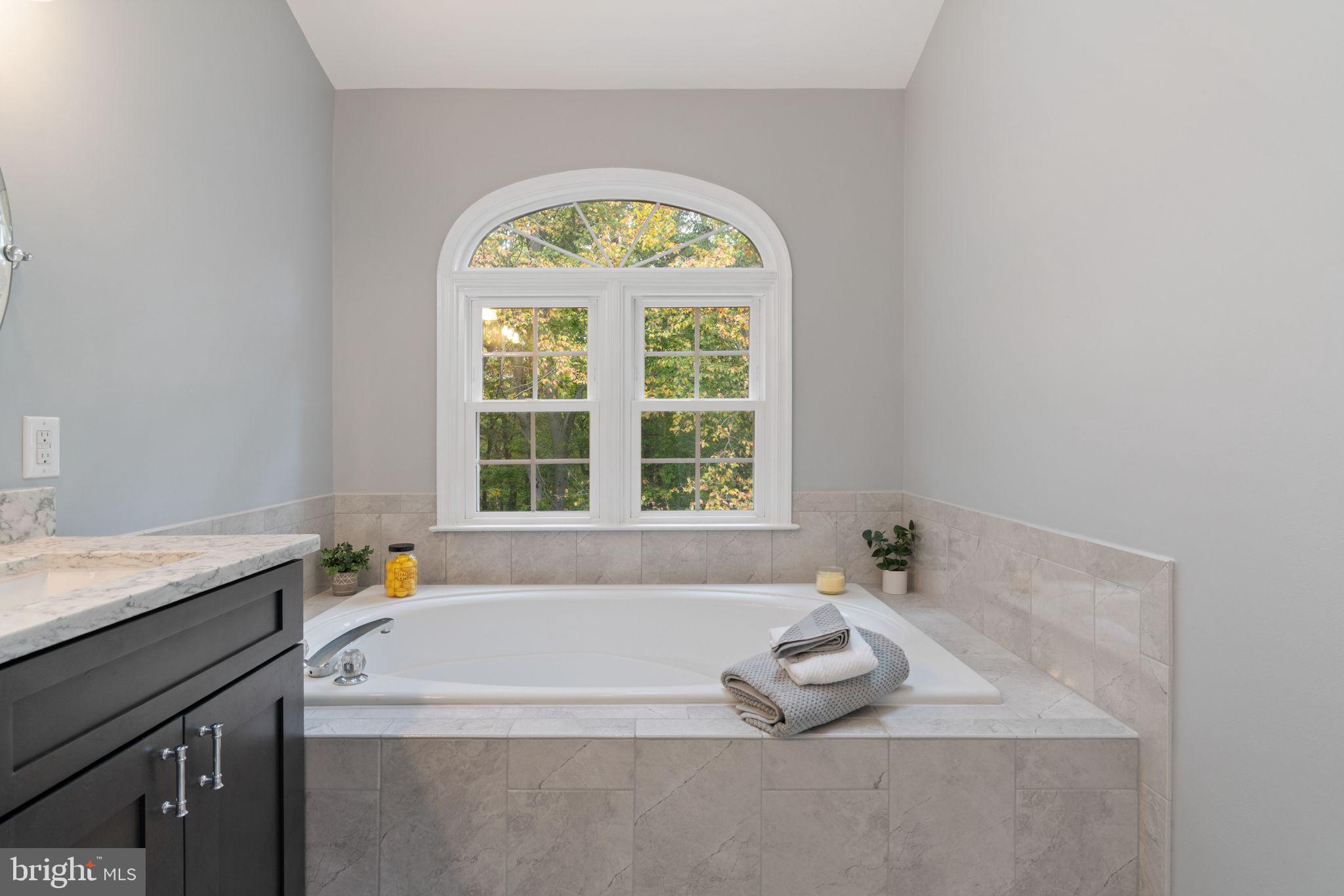 8852 Eagle Rock Lane Springfield, VA 22153 - Photo 22 of 61 a bathroom with a tub sink and window