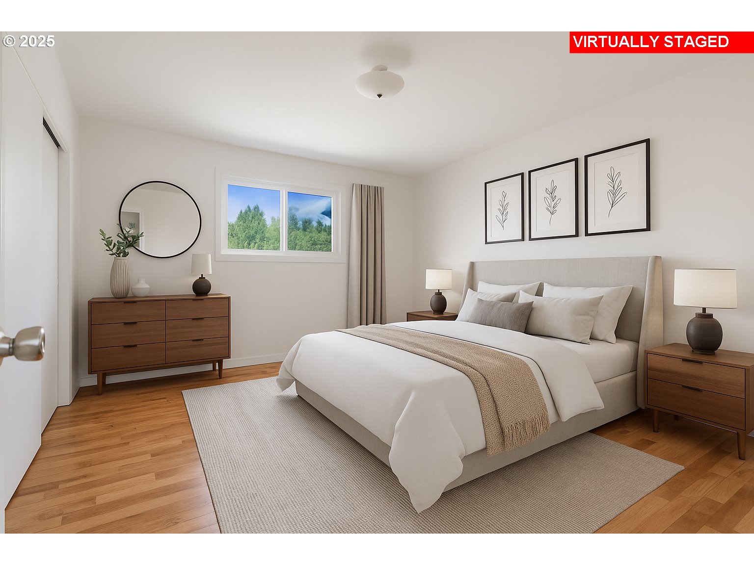 122 Armstrong Road Chehalis, WA 98532 - Photo 25 of 40 a spacious bedroom with a bed a mirror and a window