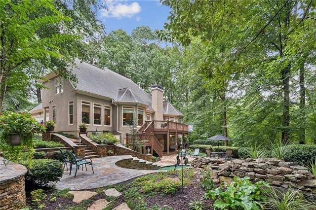 a view of a brick building