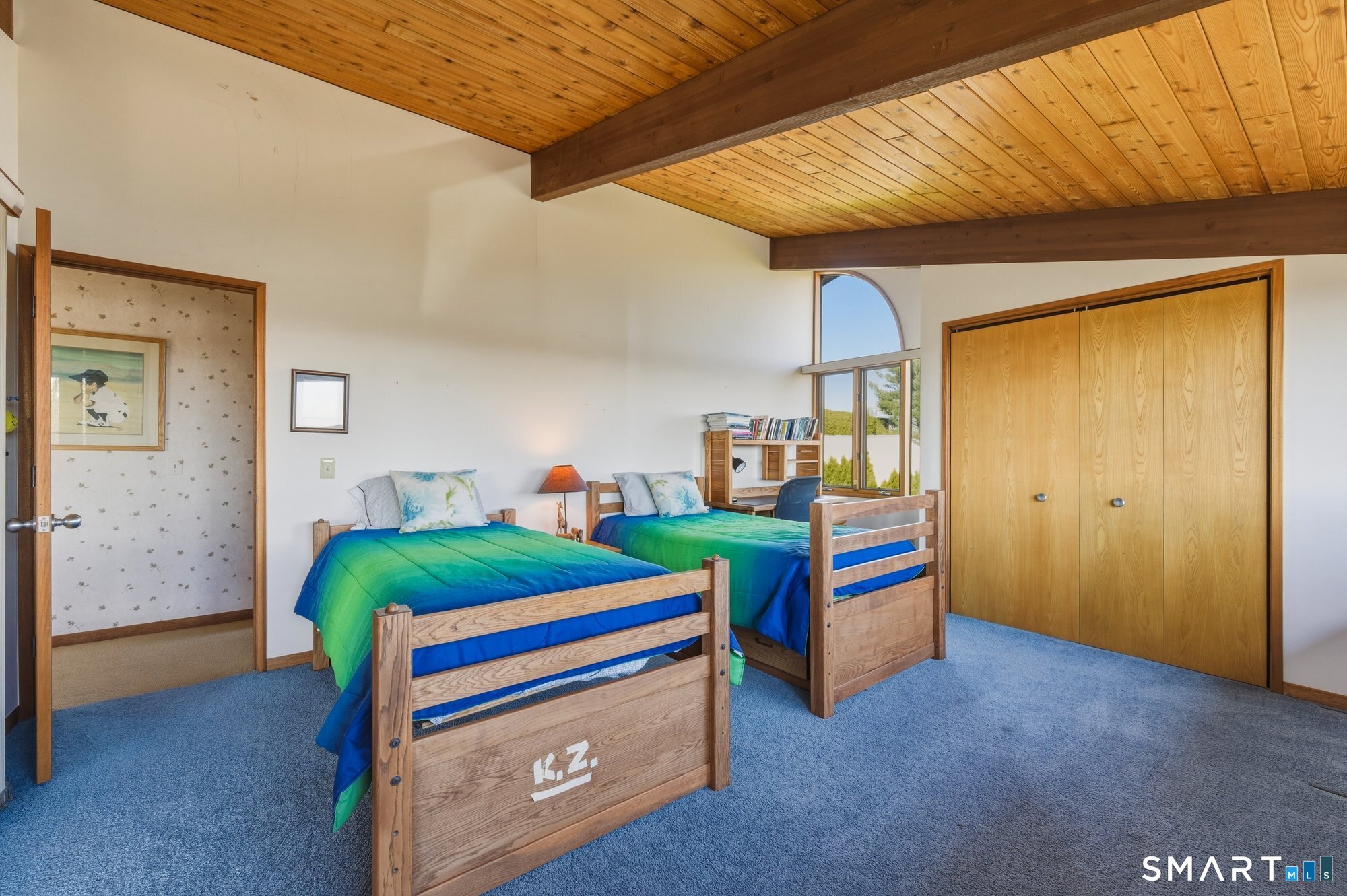 279 Mooreland Road Berlin, CT 06037 - Photo 24 of 40 Upper level spacious bedroom with beautiful beams and tongue and groove cathedral ceilings. Plenty of closet space.