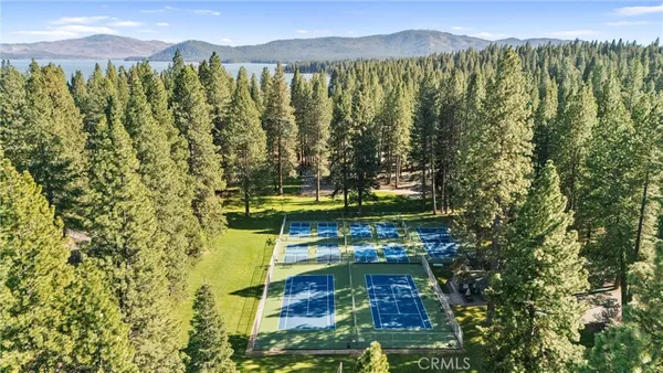 a view of yard with swimming pool and trees