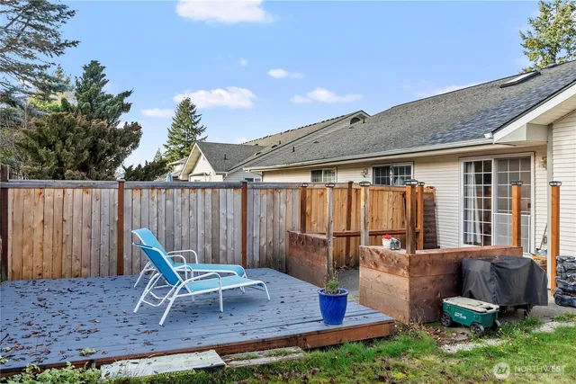 a view of a backyard with a patio