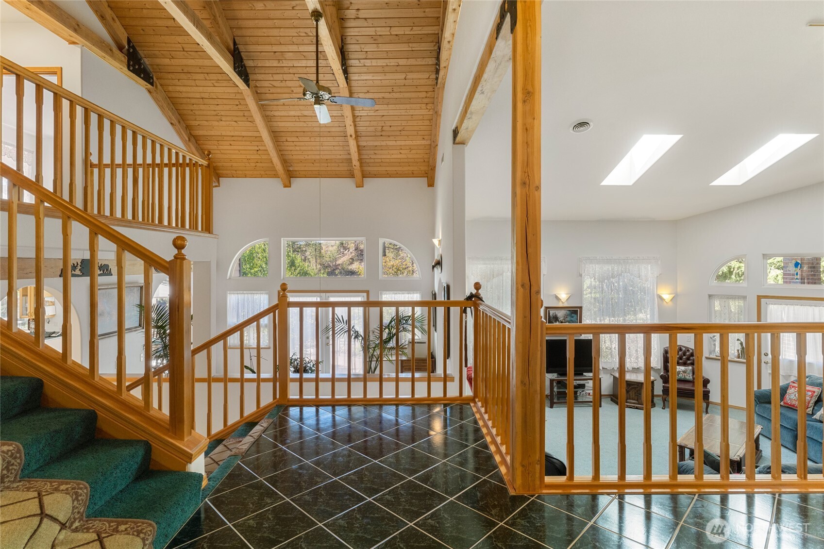 572 B W Chewuch Road Winthrop, WA 98862 - Photo 25 of 37 a view of staircase with railing and stairs