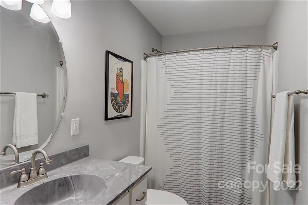 11 Ridge Brook Drive Weaverville, NC 28787 - Photo 23 of 38 a bathroom with a granite countertop sink and a toilet