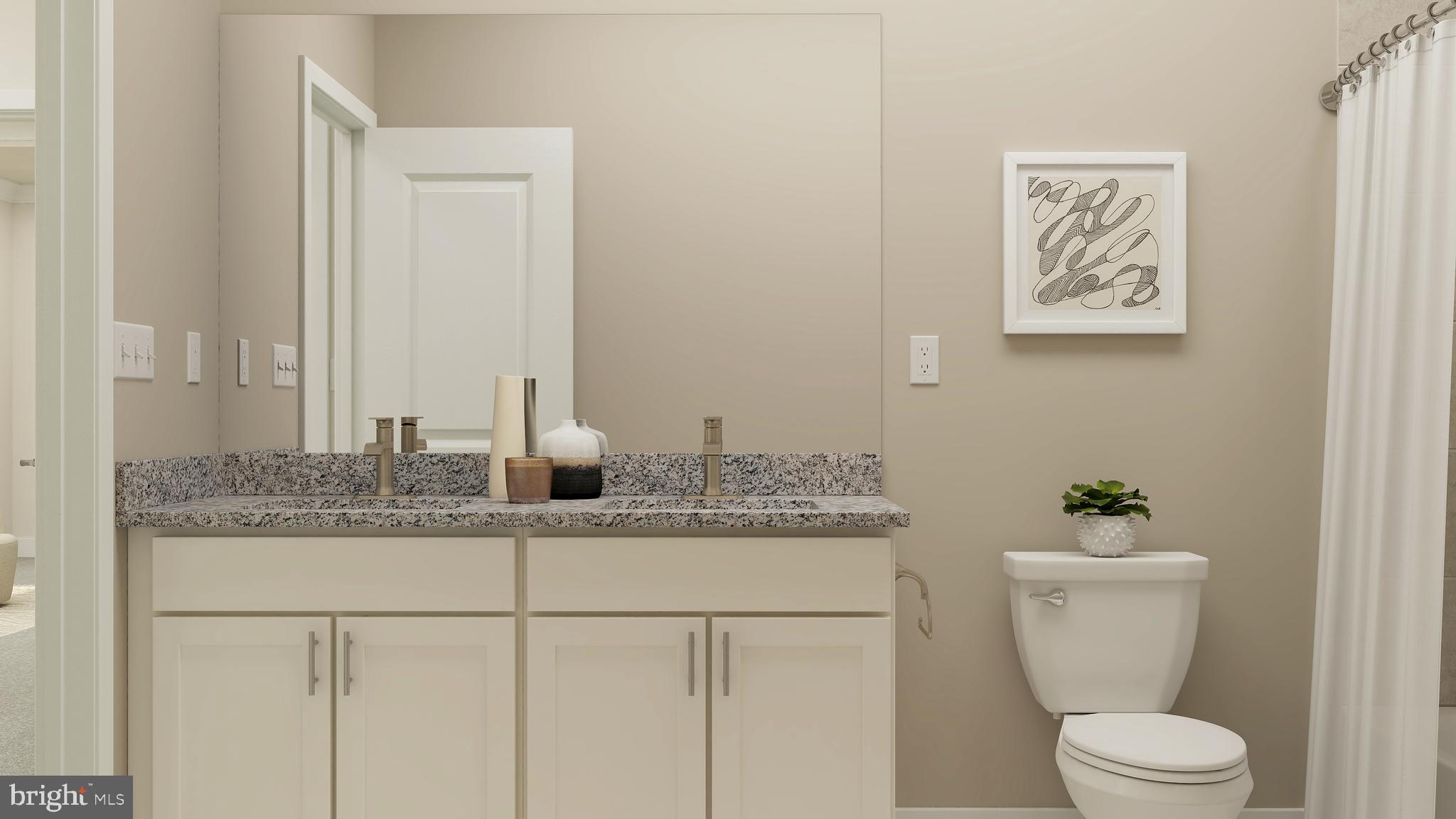 14007 Rolling Pasture Road Boyds, MD 20841 - Photo 20 of 30 a bathroom with a granite countertop sink a toilet and mirror