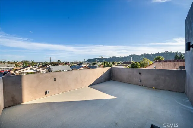an outdoor view with patio